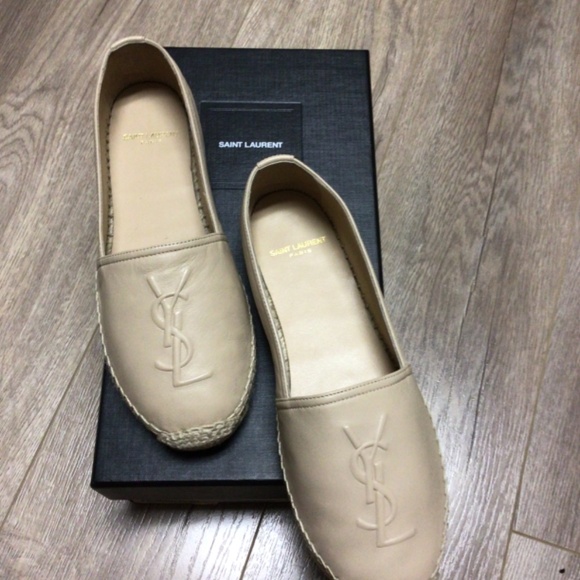 Yves Saint Laurent Beige Leather Espadrilles Size 36 EU Saint Laurent Monogram Espadrilles Beige Size 36